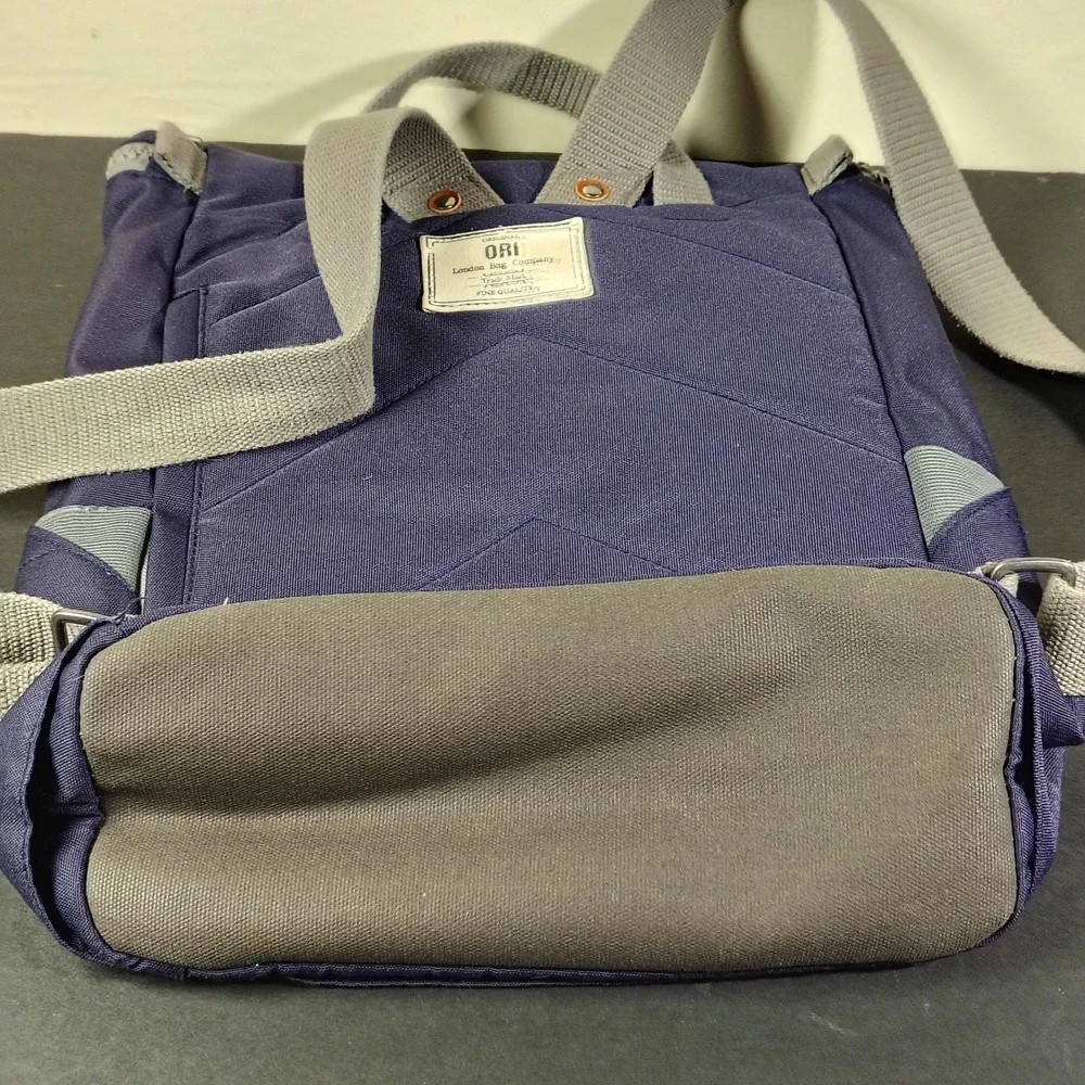 ORI London Backpack Purple Nylon Roll Top Magnetic Commuter Bag